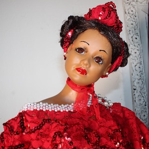 Muñeca de porcelana afroamericana de 30&quot; (ZURI) n.° 85