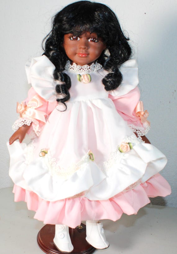 African American Porcelain Doll 16" (MIA) #105