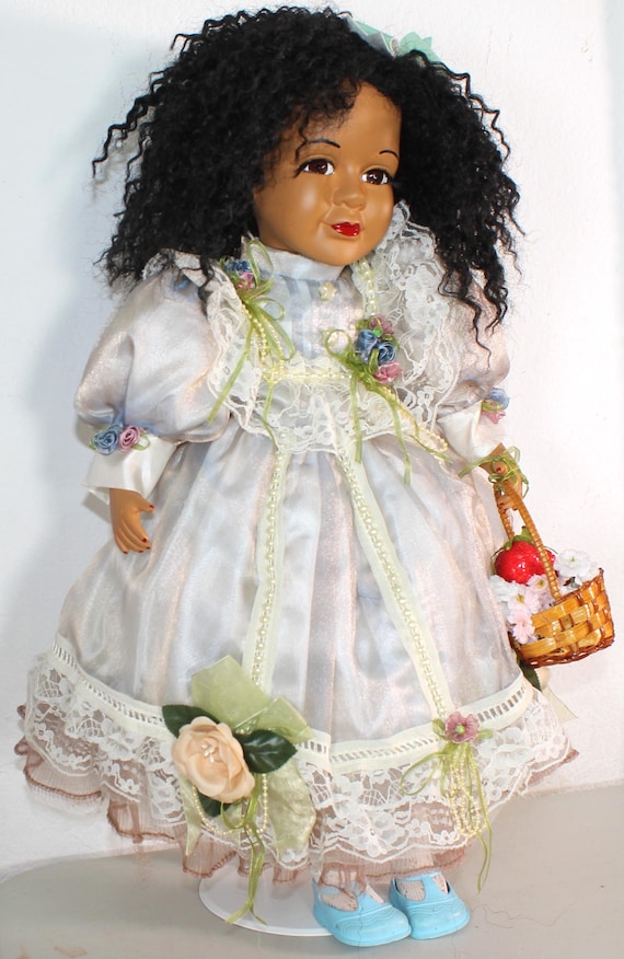 African American Porcelain Doll 22"  (KALINDA) #16