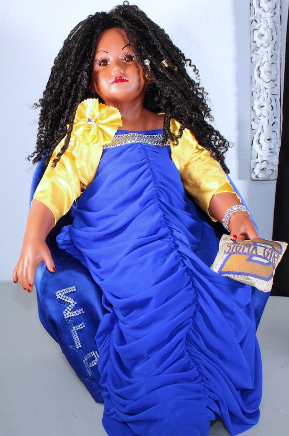 African American Soror Doll (Sigma Gamma Rho) 22"  (#106)