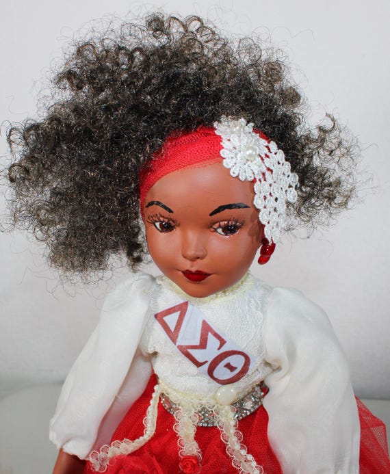 African American Porcelain Soror  Doll 15" (Delta Sigma Theta) #114