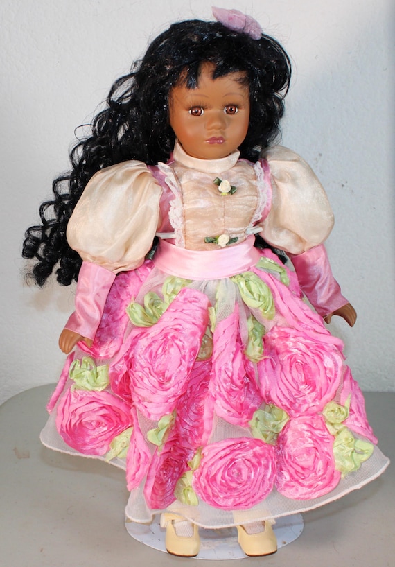 African American Porcelain Doll  17"  (BRIANNA) #9
