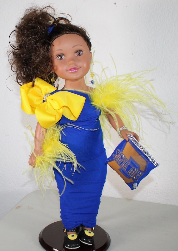 African American Soror Doll (Sigma Girl) 18" #140
