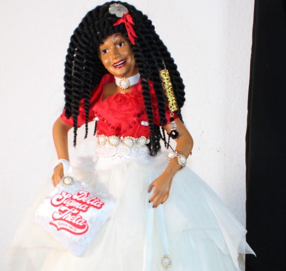 African American Porcelain SOROR Doll (DELTA) 18" (GALYNDA) #84