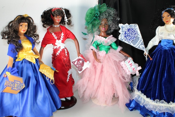 African American Soror Dolls x4  (THE SISTERHOOD) #136