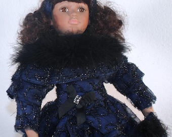 African American Porcelain Victorian Doll 16