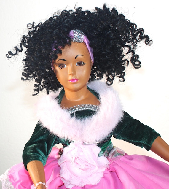 African American Porcelain SOROR (AKA) Doll 16" #107 (CHALINA)