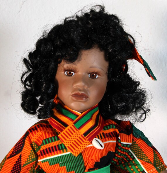 African American Porcelain Doll 19" (YHANNA) #17