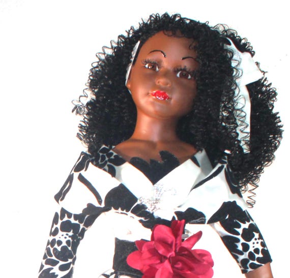 African American Porcelain Doll 29" (SALINA) #50