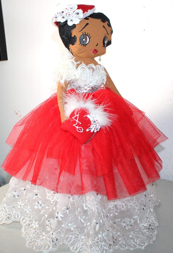African American Soror Betty Boop Doll (Delta Sigma Theta) #48