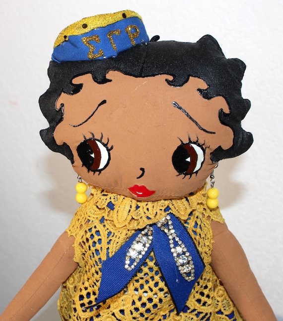 African American Betty Boop Soror Doll ( Sigma Gamma Rho) 18"  (#108)