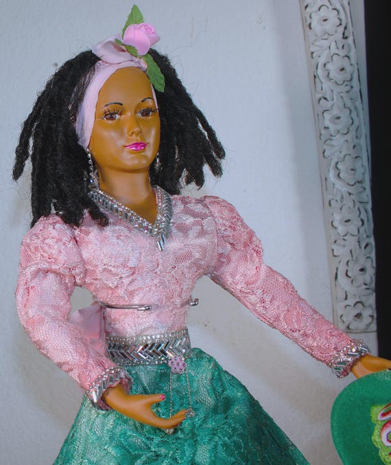 Porcelain African American AKA Soror Doll 21"  #100