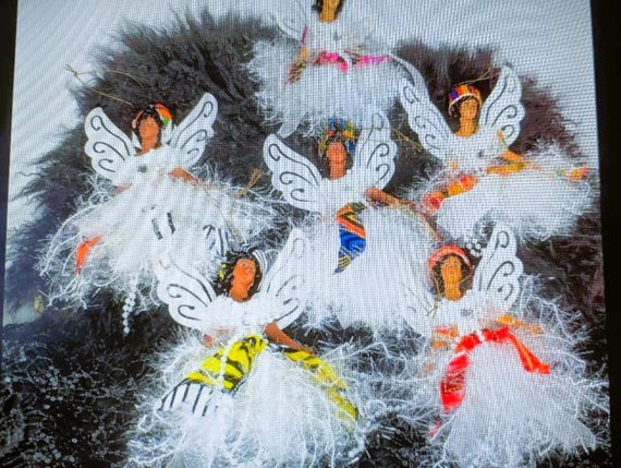African American Christmas Ornaments (Fairy Angels) Lot (6pc) #48