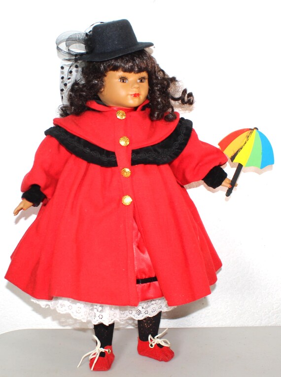 African American Porcelain Doll 17"    #66 (PENELOPE)