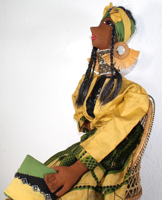 African American Folk Art Doll 36"   (ZAIRE) #82
