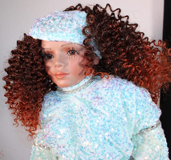 African American Porcelain Doll 22"  (Zendyah) #91