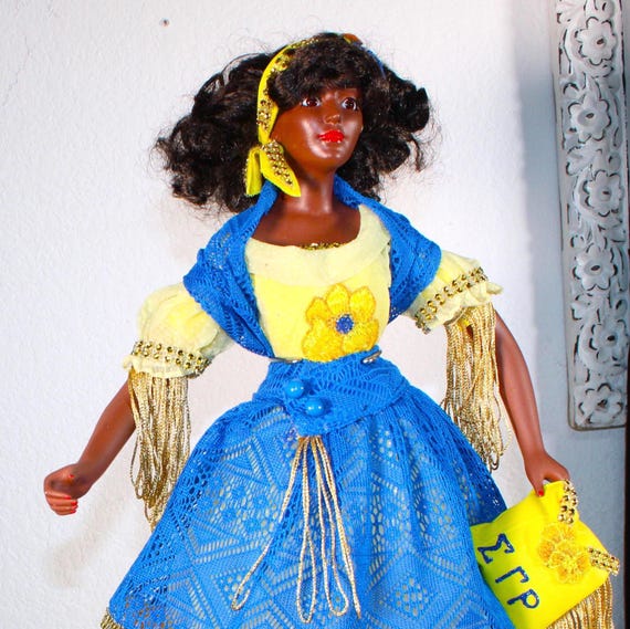 African American Porcelain Soror Doll, 19"  ZENNA   #118