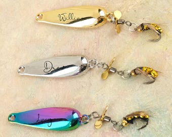 Personalized Engraved Fishing Lure, insect bait, Gift Box Included, Fisherman Gift for Dad Uncle husband, Fishing gift, Fishing Gifts