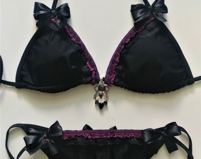 GOTH BIKINI Scrunch Brazilian Bikini Gothic Lolita Bikini Victorian