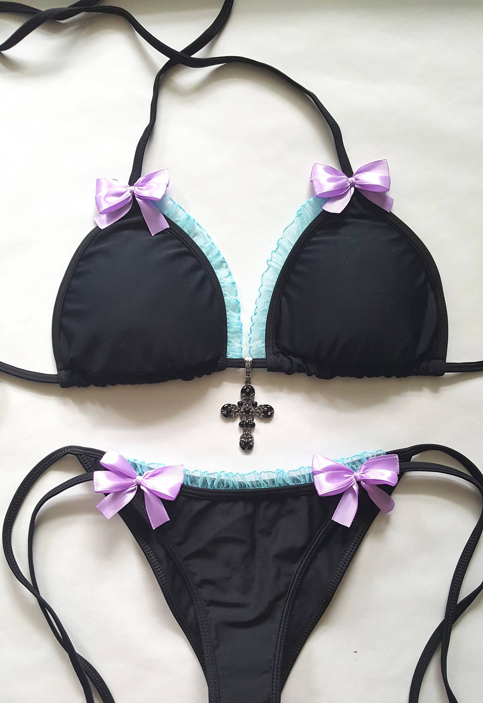 PASTEL GOTH BIKINI Brazilian Scrunch Bikini Gothic Lolita Etsy
