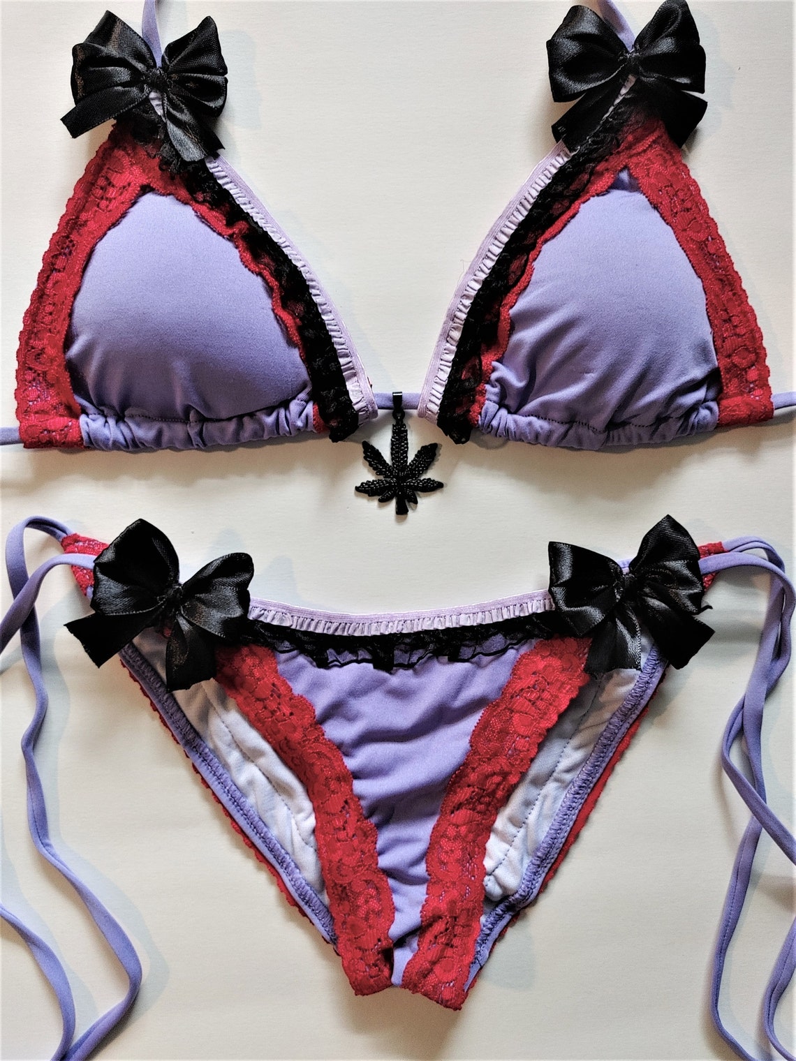 PASTEL GOTH BIKINI Lavender Scrunch Bottom Brazilian Bikini Etsy