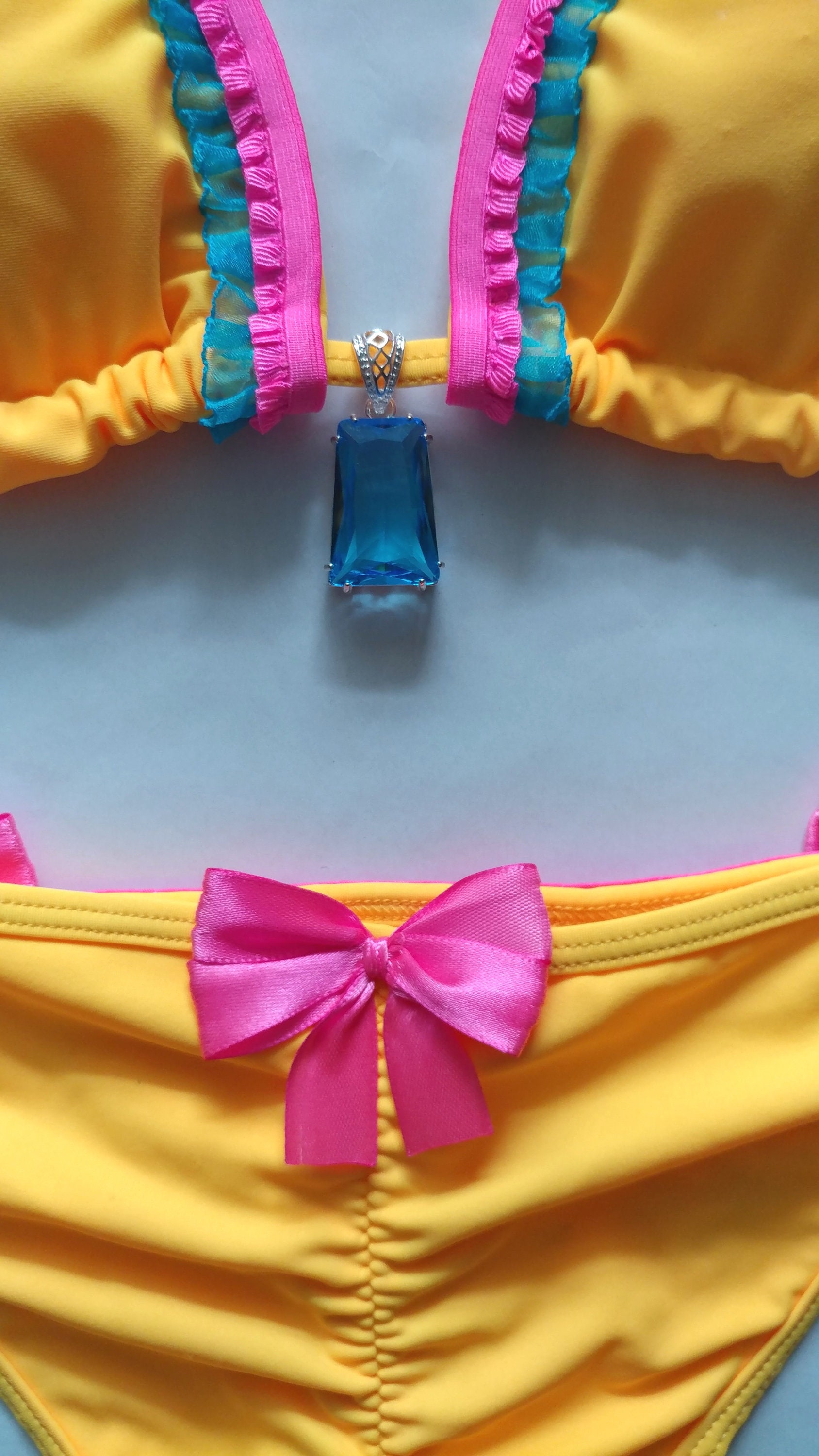 LOLITA BIKINI Kawaii Swimsuit Yellow Scrunch Bottom Brazilian Etsy