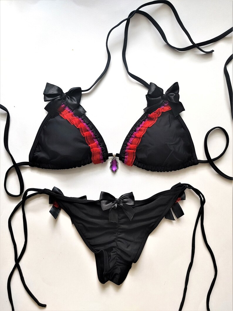 VAMPIRE GOTHIC BIKINI Scrunch Bottom Brazilian Bikini Emo Goth Etsy