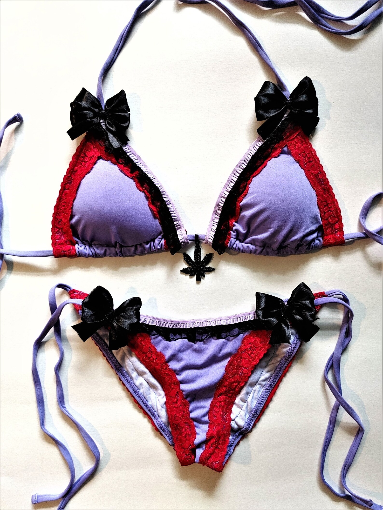 PASTEL GOTH BIKINI Lavender Scrunch Bottom Brazilian Bikini Etsy
