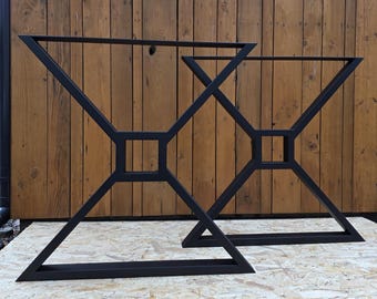 Black Metal Legs for Table & Bench 2 pcs, Modern Design, Furniture Feet, Metal Desk Base