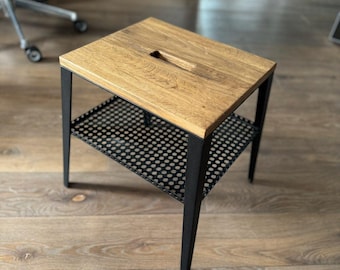 Wooden living room side table, industrial side table plant stand indoor, wood metal plant stand, german plant stand, corner plant stand