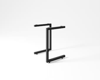 Modern Metal Table 2 Legs, Wide Steel Furniture Legs for Custom Tables, Industrial Style Adjustable Legs, Sleek Side Table Base