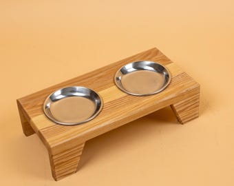 Comedero de madera para perros, comedero elevado hecho a mano, idea de regalo para mascotas, regalo para mascotas nuevas, regalo de Navidad para mascotas