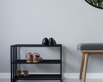 Zapatero metálico de suelo, organizador de zapatos, estantería industrial para pasillo, regalo para mamá