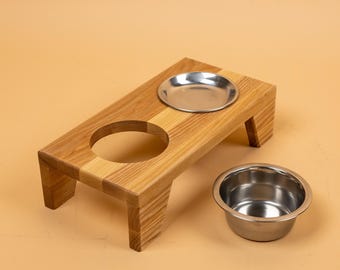Comedero de madera para perros: Comedero elevado para mascotas hecho a mano
