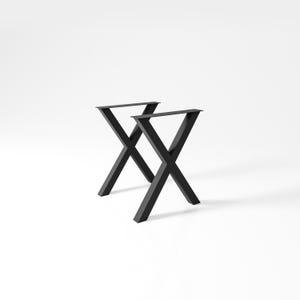 Metal X Table Legs – Heavy-Duty Steel Base for Dining Table, Metal Table Base Table Frame, Furniture Leg Metal, Metal Desk Legs