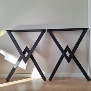 Patas de mesa de metal en forma de X, base de acero industrial para mesas de comedor y de centro, estructura moderna de muebles negros, tamaño personalizado