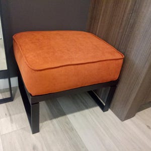 Custom Upholstered Entryway Bench with Cushion, Metal Frame Hallway Ottoman, Modern Bedroom Stool, Made to Order