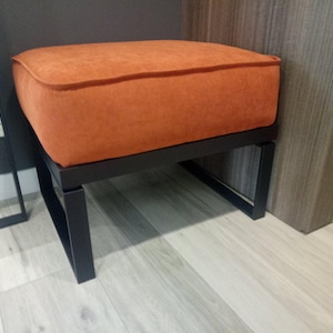 Modern Upholstered Bench with Metal Frame, Custom Hallway Ottoman with Cushion, Entryway Seating, Bedroom Stool