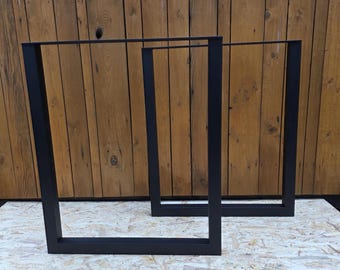 Square Metal Legs Set 2 pcs, Durable Base, Steel Legs for Tables and Furniture, Loft Design