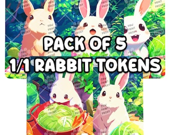 5x - 1/1 Rabbit Tokens for MTG