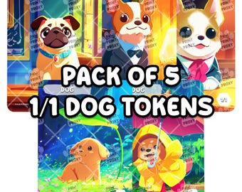 5x - 1/1 Dog Tokens for MTG