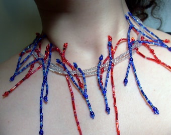 Veins and Arteries of the Neck, Anatomy Glass Bead Necklace Set, Science Jewelry