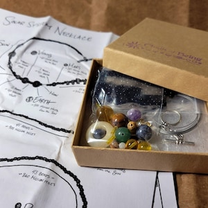 Kit, Solar System Cosmogram Necklace, Proportional Distances, Solar System Bead Neckalce Kit, Planets, Jewelry, Astronomy, Science,Craft,DIY