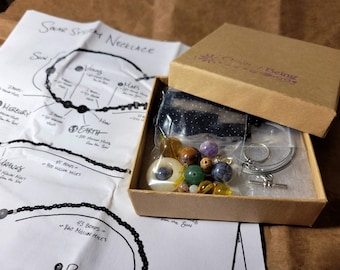 Solar System Necklace Kit, Stone Bead Cosmogram (DIY)