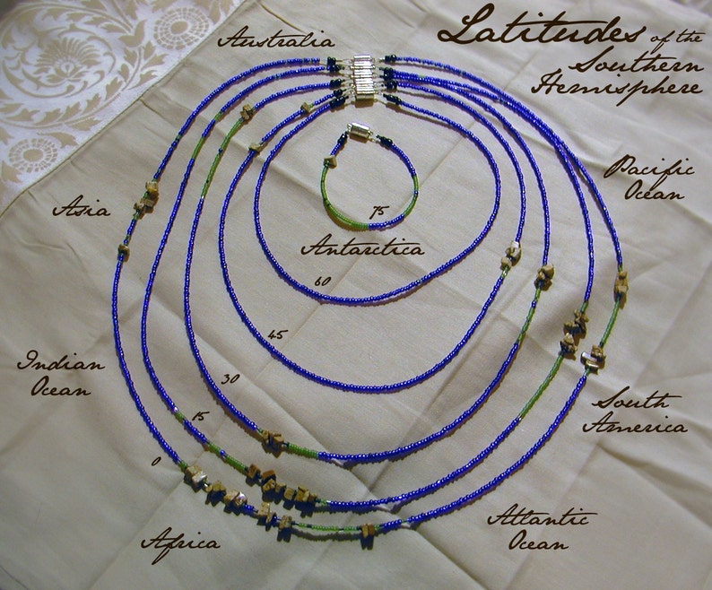 Latitude 15 South Necklace Distance measured in Beads image 5