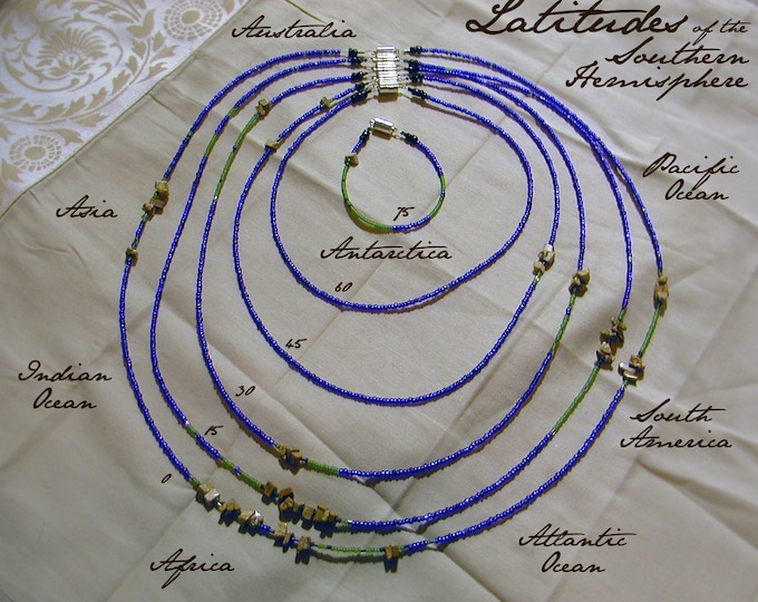 Southern Hemisphere Necklace and Bracelet Set - Distance measured in Beads