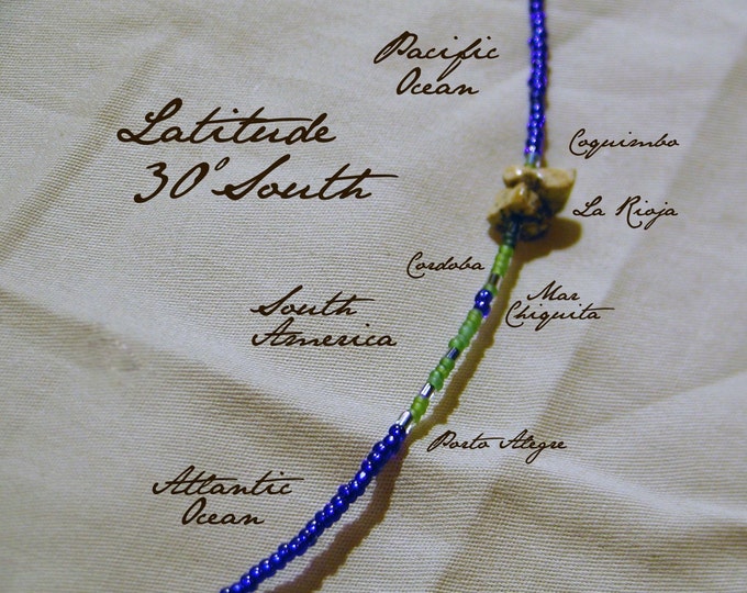 Latitude 30 South Necklace - Distance Measured in Beads