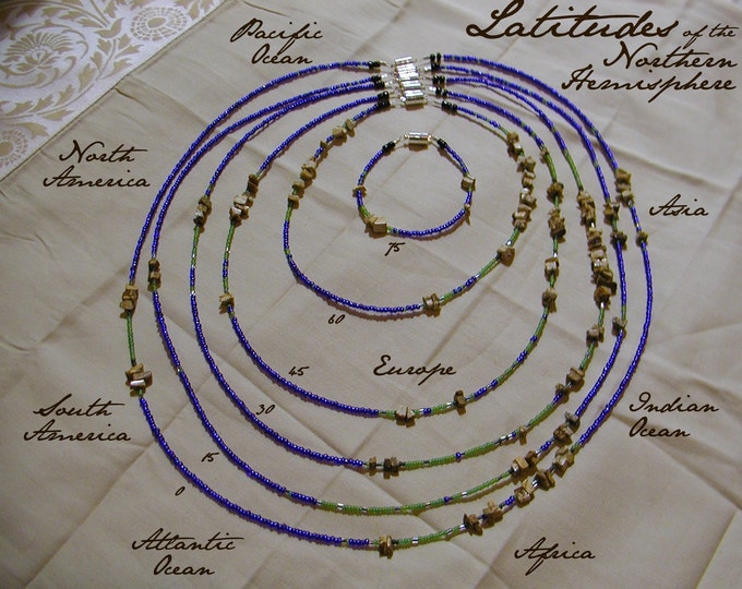 Northern Hemisphere Necklace and Bracelet Set - Distance measured in Beads