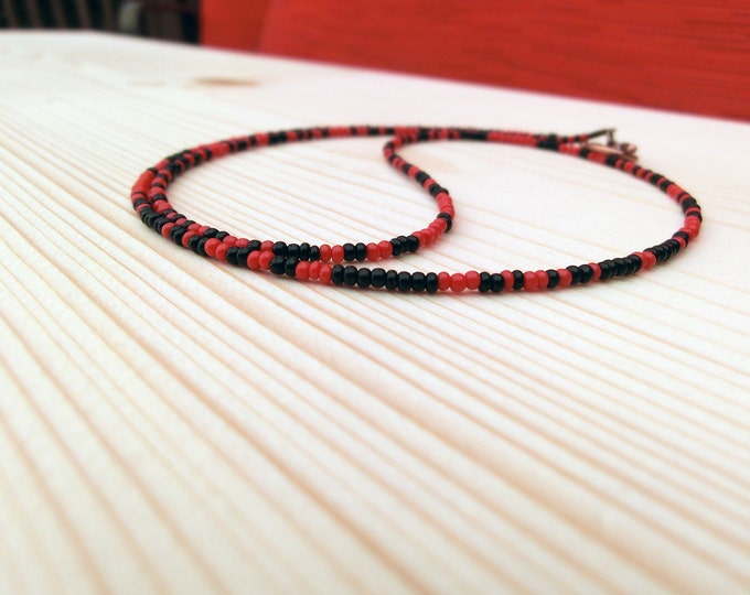 I Ching Necklace - Red and Black Beads (Audio Engineer's Model)