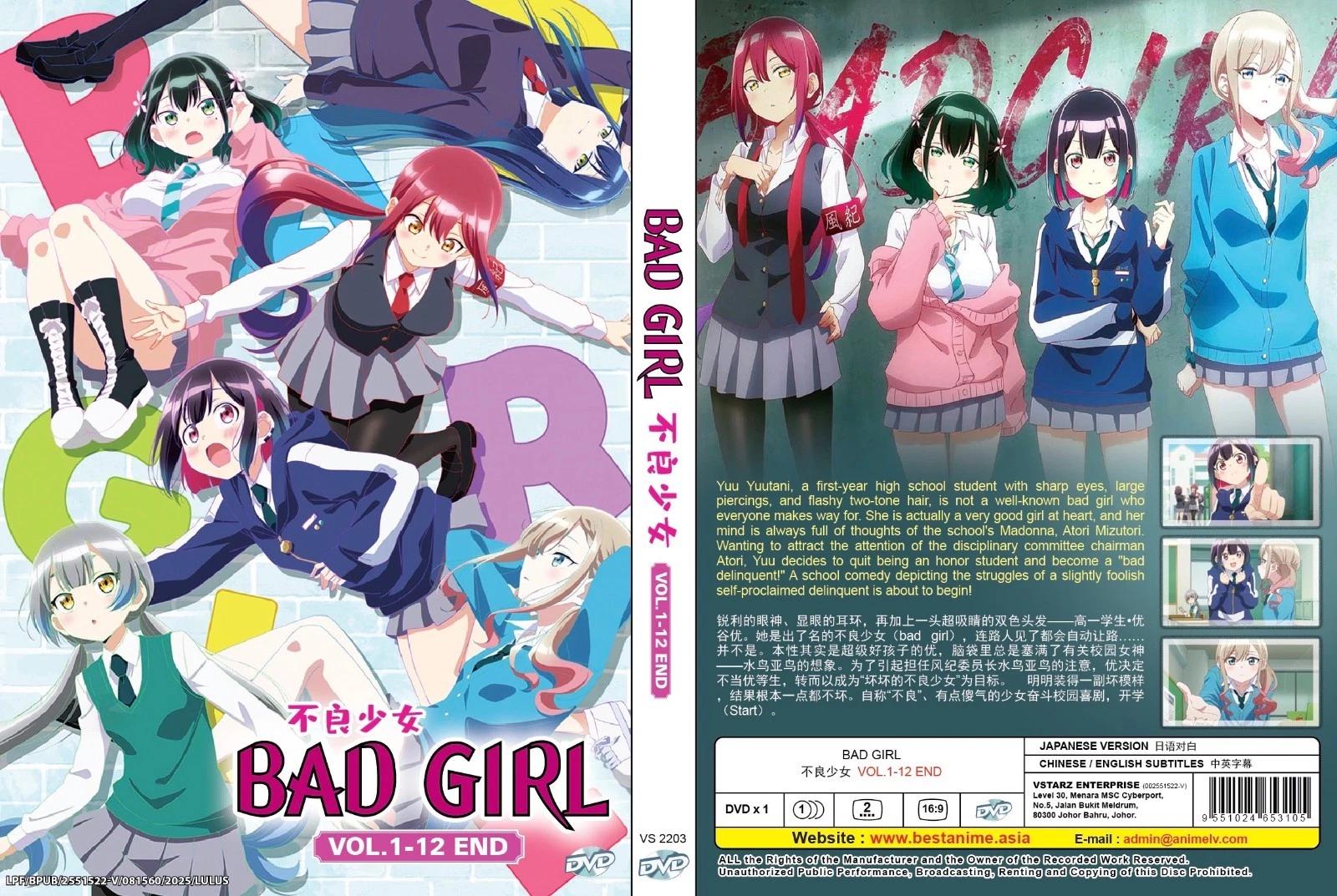 DVD Japanese Anime Bad Girl(1-12end) Box Set English Subtitle